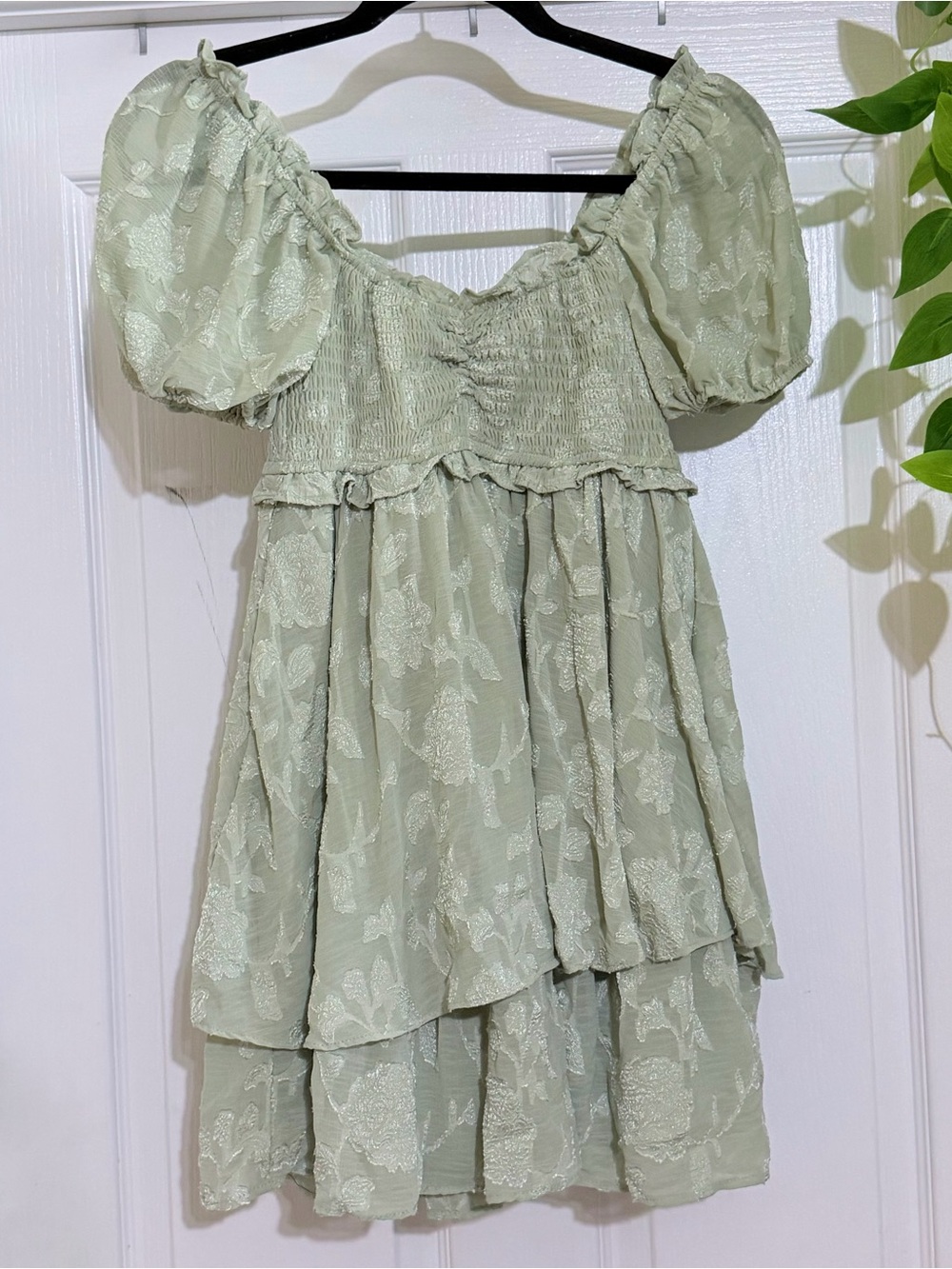 Altar'd State Sage Smocked Top - Light Sage